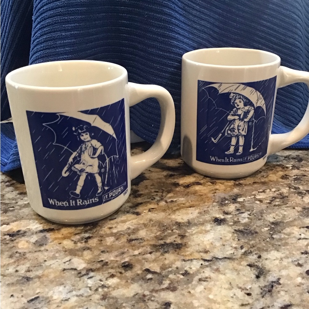 Vintage Morton Salt collectible Mugs Set of 2